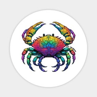 Fast and Curious Rainbow Exploration Crab Magnet